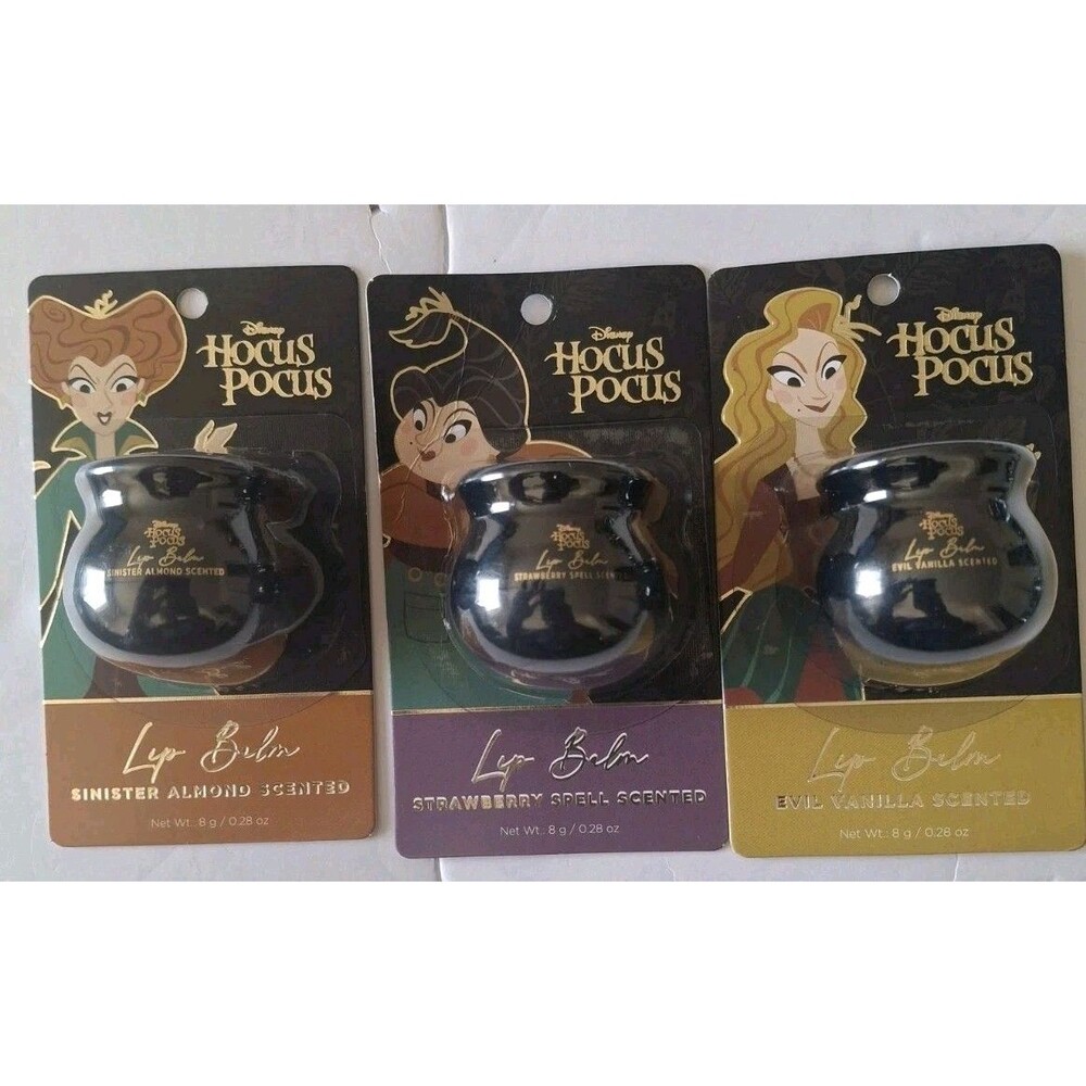 Disney Hocus Pocus Hydrating Scented Lip Balm Set of 3, 0.28 oz Halloween